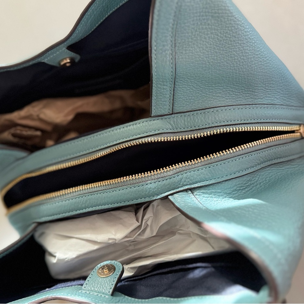 Coach Kristy Shoulder Bag Blue Textured Pebble Leather $478 - Picture 12 of 15